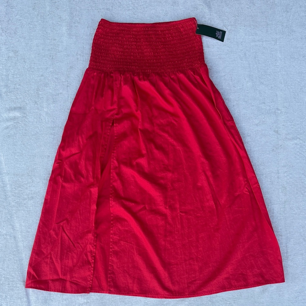 Wild Fable Cherry Red Full Skirt with Front Slit NWT Size S